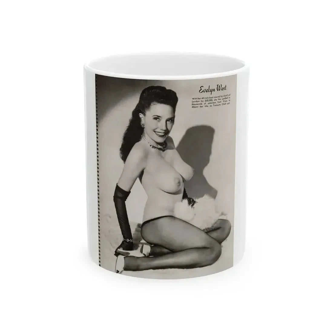 Evelyn West #21 - (Vintage Female Icon) White Coffee Mug 11oz - Go Mug Yourself