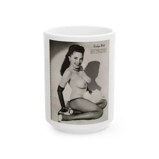 Evelyn West #21 - (Vintage Female Icon) White Coffee Mug 15oz - Go Mug Yourself