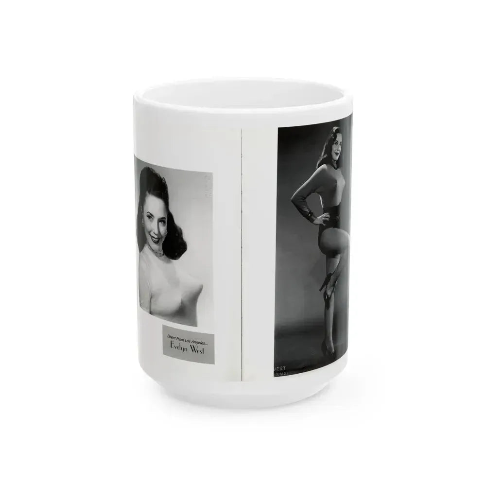 Evelyn West #22 - (Vintage Female Icon) White Coffee Mug 15oz - Go Mug Yourself