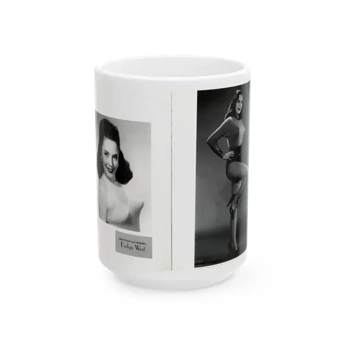 Evelyn West #22 - (Vintage Female Icon) White Coffee Mug 15oz - Go Mug Yourself