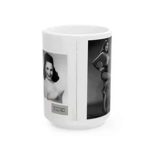 Evelyn West #22 - (Vintage Female Icon) White Coffee Mug 15oz - Go Mug Yourself