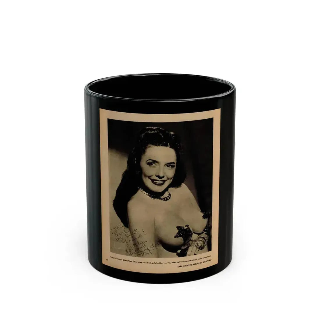 Evelyn West #23 - (Vintage Female Icon) Black Coffee Mug 11oz - Go Mug Yourself