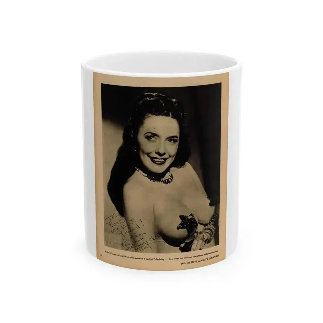 Evelyn West #23 - (Vintage Female Icon) White Coffee Mug 11oz - Go Mug Yourself