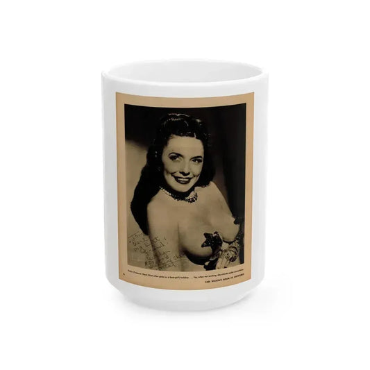 Evelyn West #23 - (Vintage Female Icon) White Coffee Mug 15oz - Go Mug Yourself