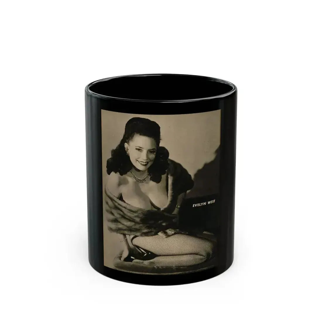 Evelyn West #24 - (Vintage Female Icon) Black Coffee Mug 11oz - Go Mug Yourself
