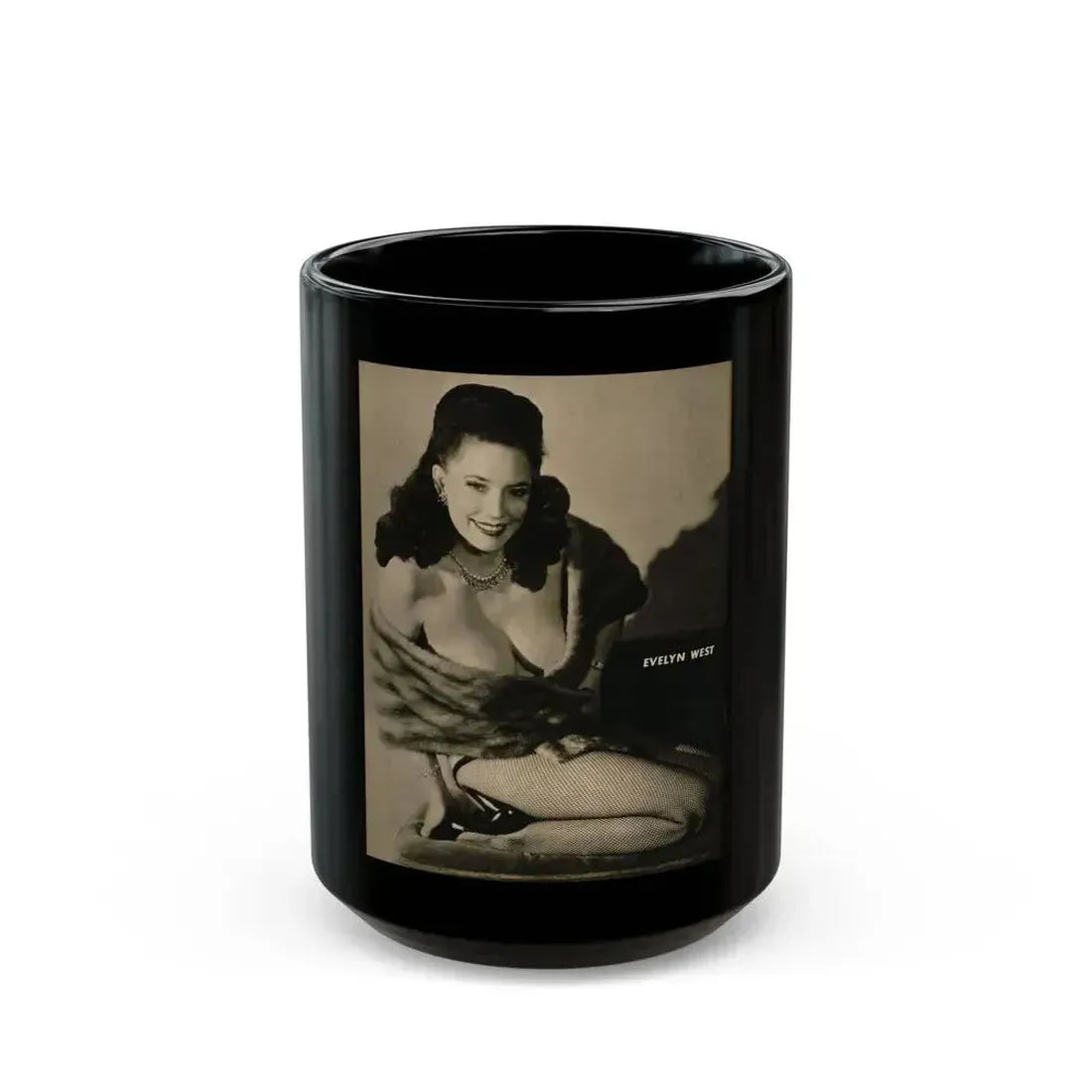 Evelyn West #24 - (Vintage Female Icon) Black Coffee Mug 15oz - Go Mug Yourself