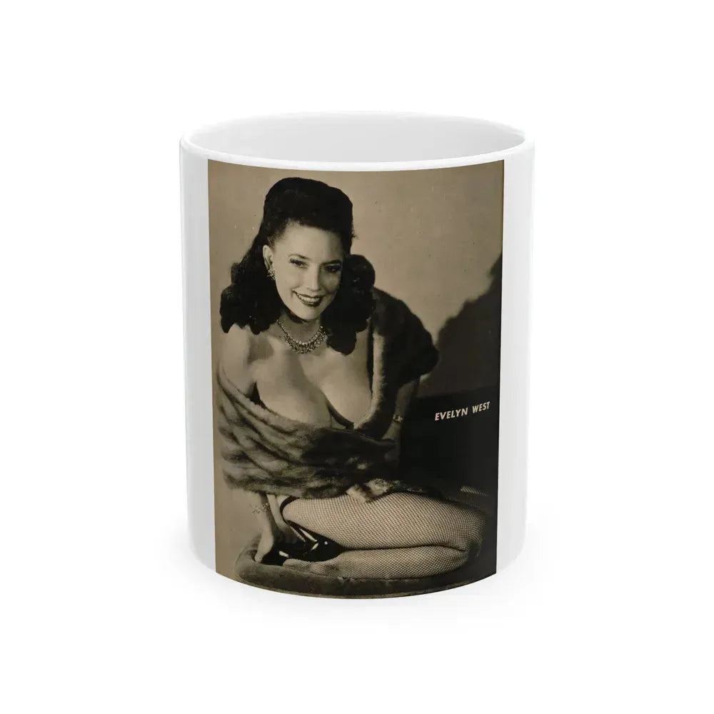 Evelyn West #24 - (Vintage Female Icon) White Coffee Mug 11oz - Go Mug Yourself
