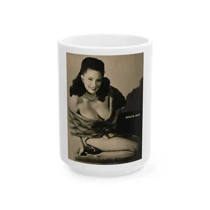 Evelyn West #24 - (Vintage Female Icon) White Coffee Mug 15oz - Go Mug Yourself