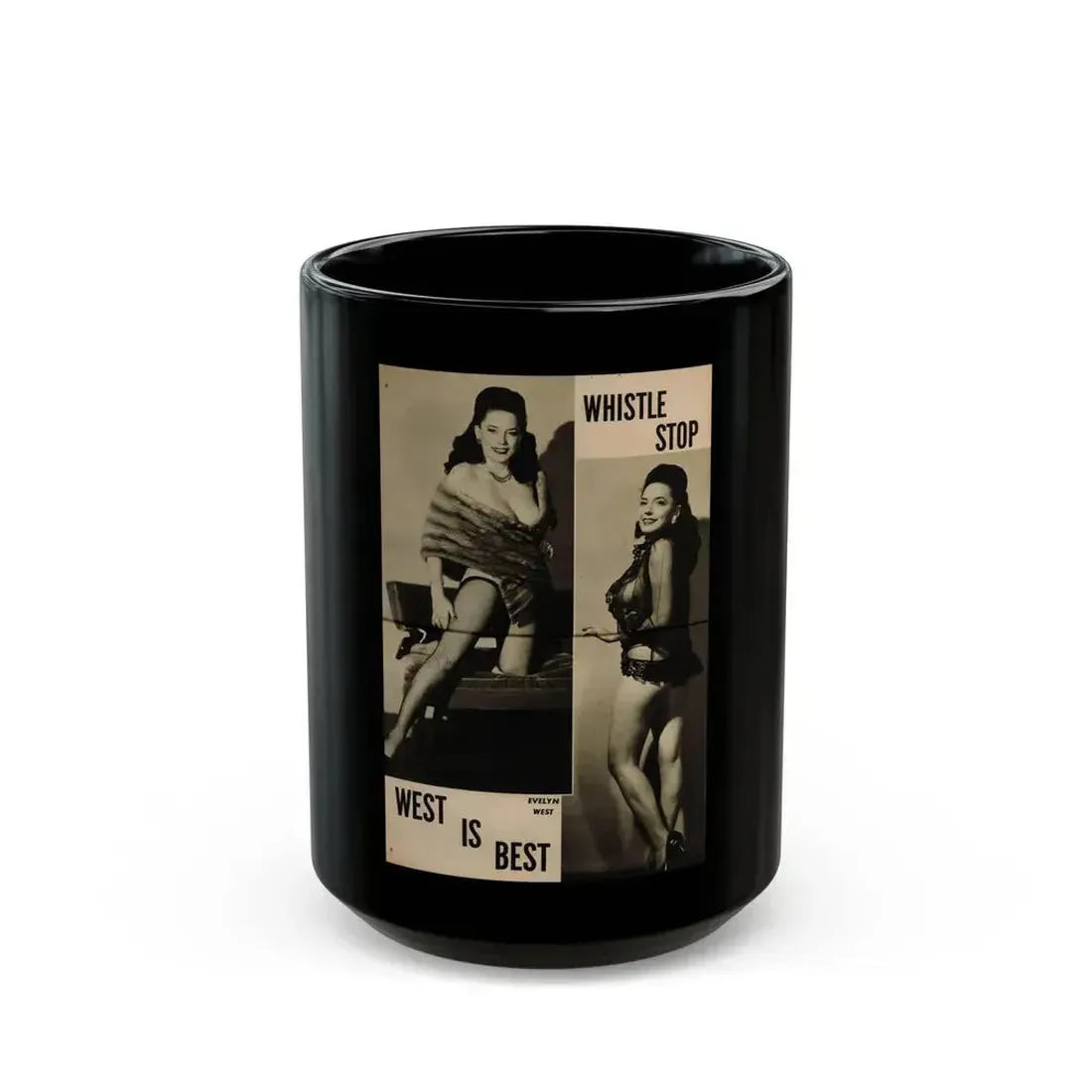 Evelyn West #25 - (Vintage Female Icon) Black Coffee Mug 15oz - Go Mug Yourself