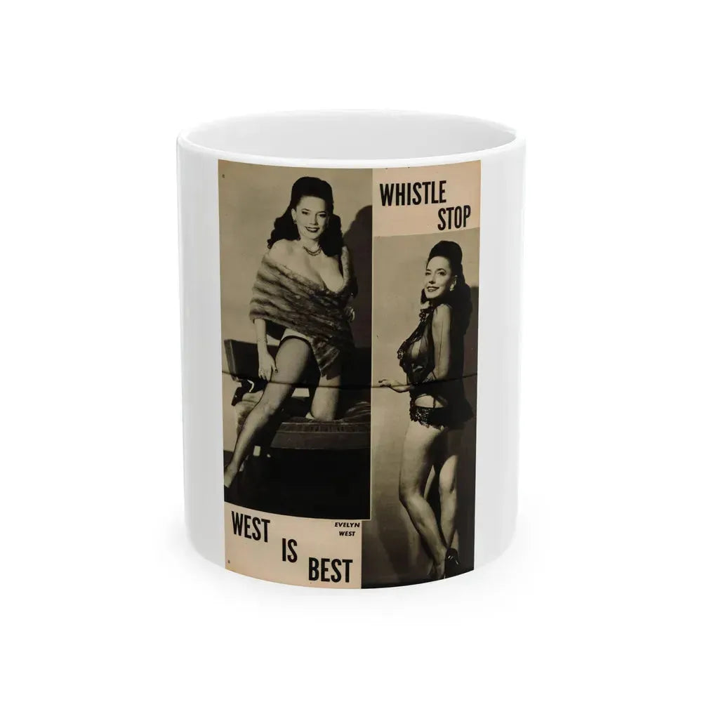 Evelyn West #25 - (Vintage Female Icon) White Coffee Mug 11oz - Go Mug Yourself