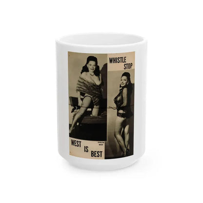 Evelyn West #25 - (Vintage Female Icon) White Coffee Mug 15oz - Go Mug Yourself