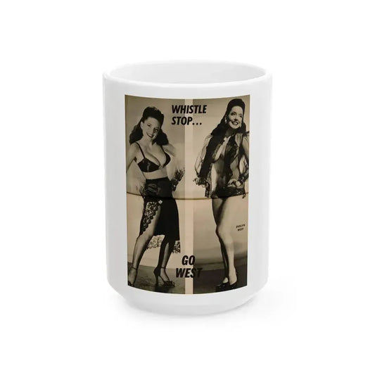 Evelyn West #26 - (Vintage Female Icon) White Coffee Mug 15oz - Go Mug Yourself