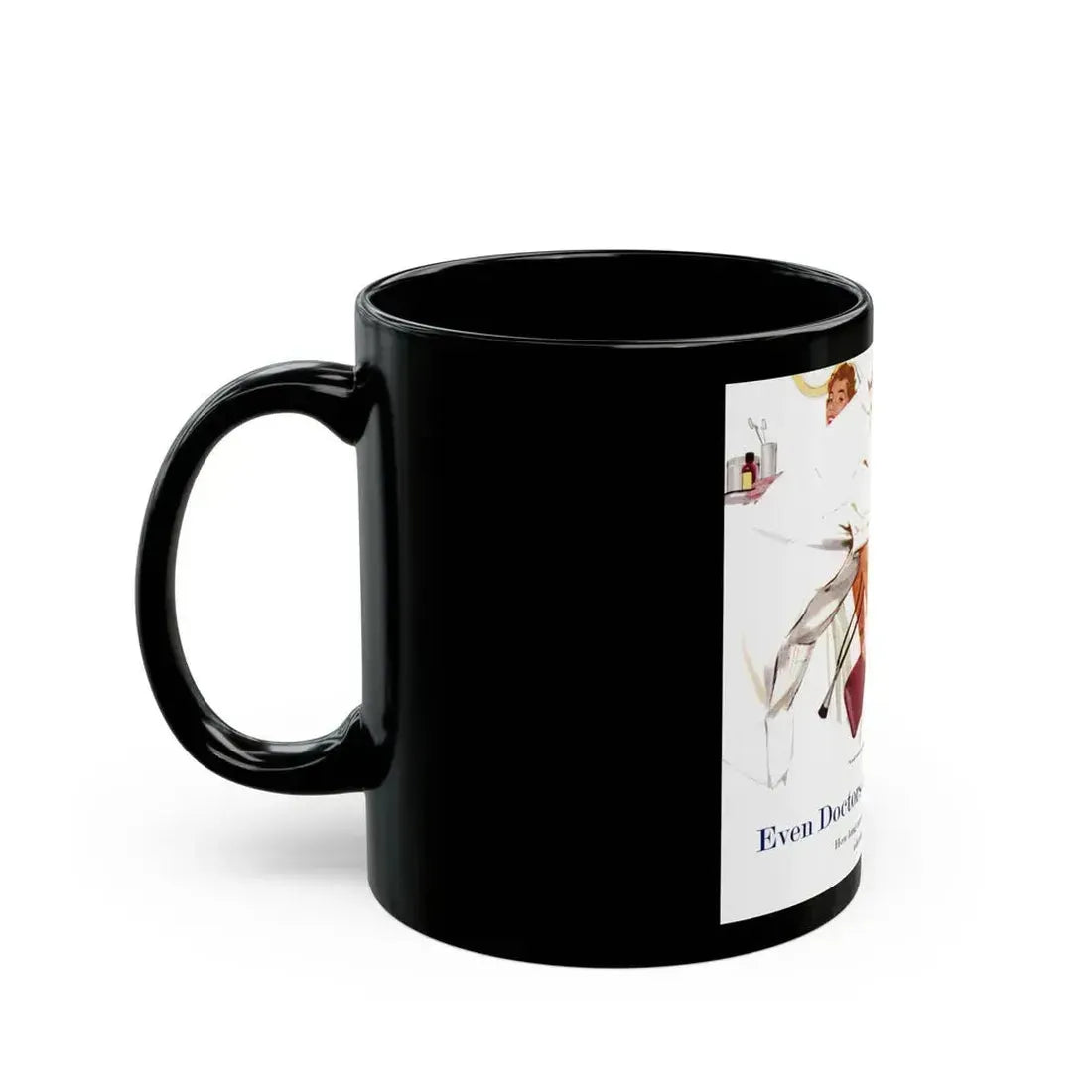Even Doctors Are Human, Saturday Evening Post, April 3, 1954 - Black Coffee Mug - Go Mug Yourself
