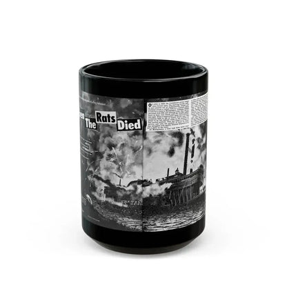 Even The Rats Died, Real Men magazine, December 1958 - Black Coffee Mug 15oz - Go Mug Yourself