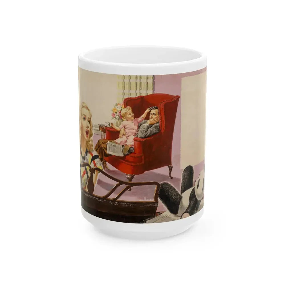 Evening Distractions, story illustration - White Coffee Mug 15oz - Go Mug Yourself