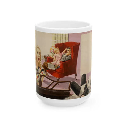 Evening Distractions, story illustration - White Coffee Mug 15oz - Go Mug Yourself