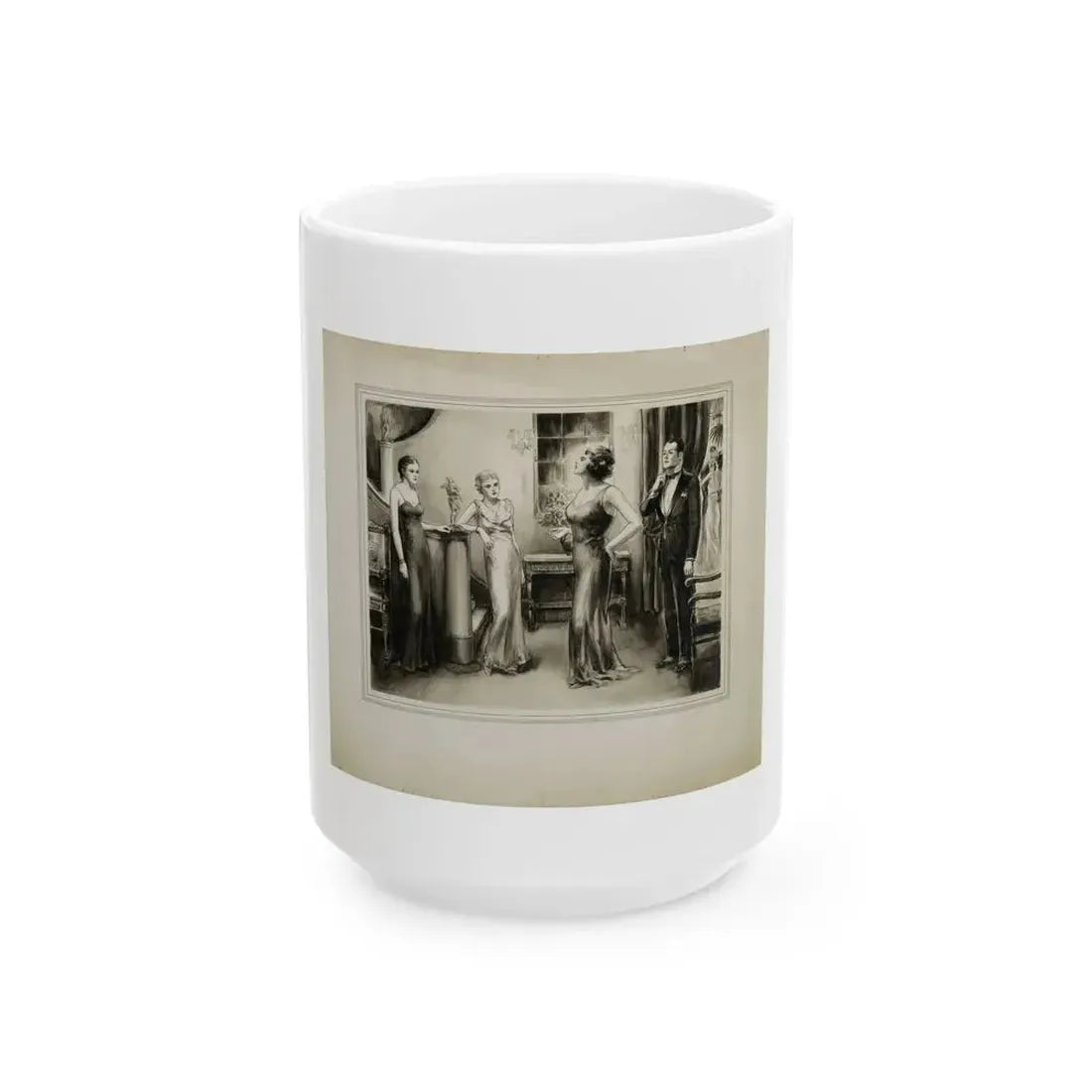 Evening Party - White Coffee Mug 15oz - Go Mug Yourself