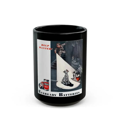 Eveready Batteries advertisement - Black Coffee Mug 15oz - Go Mug Yourself
