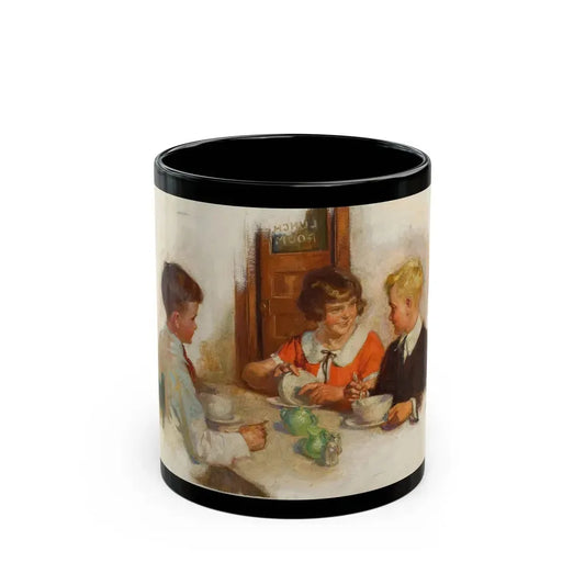 Every Boy and Girl Needs a Hot Breakfast, Cream of Wheat advertisement, March 6, 1926 - Black Coffee Mug 11oz - Go Mug Yourself