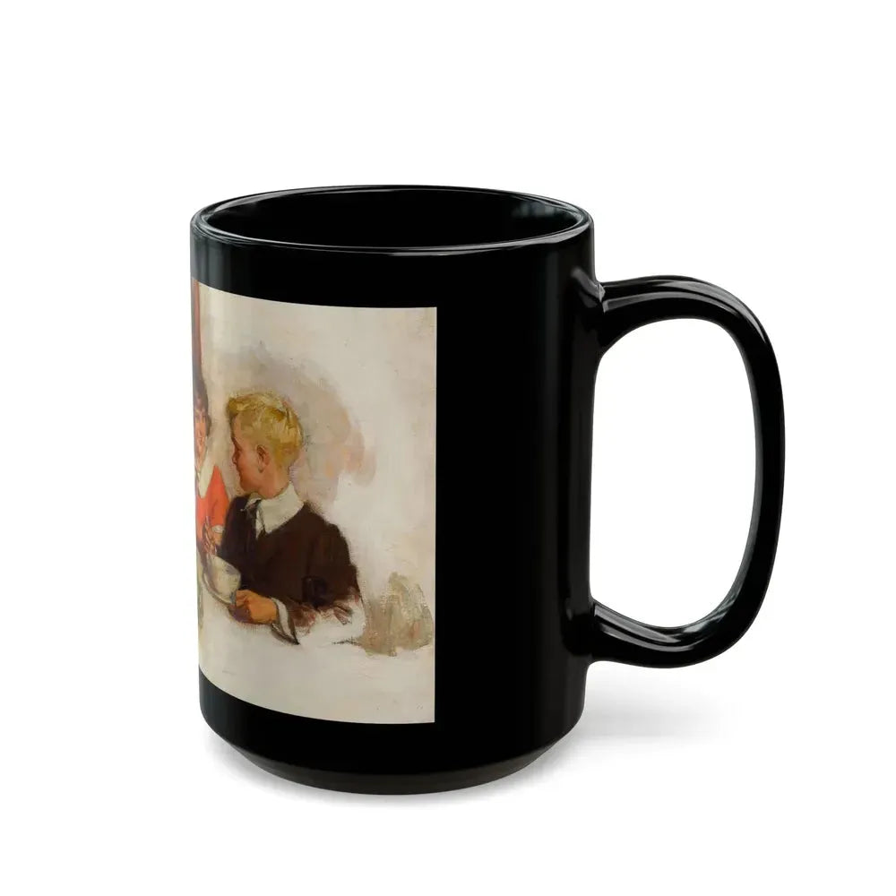 Every Boy and Girl Needs a Hot Breakfast, Cream of Wheat advertisement, March 6, 1926 - Black Coffee Mug - Go Mug Yourself
