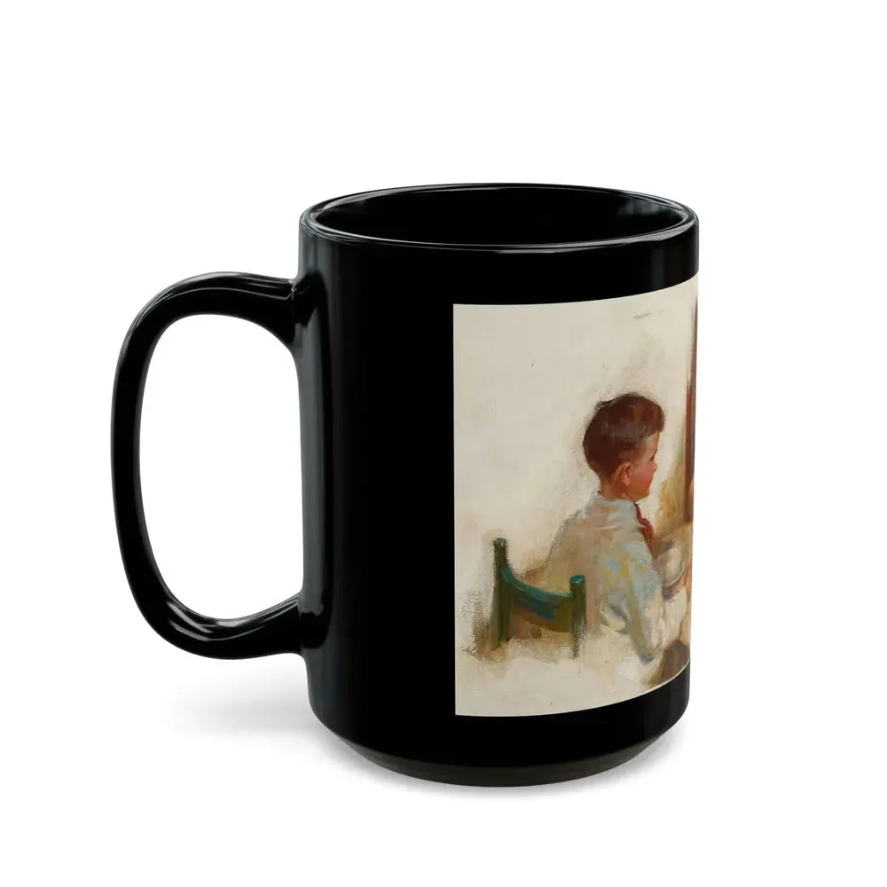 Every Boy and Girl Needs a Hot Breakfast, Cream of Wheat advertisement, March 6, 1926 - Black Coffee Mug - Go Mug Yourself