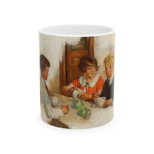 Every Boy and Girl Needs a Hot Breakfast, Cream of Wheat advertisement, March 6, 1926 - White Coffee Mug 11oz - Go Mug Yourself