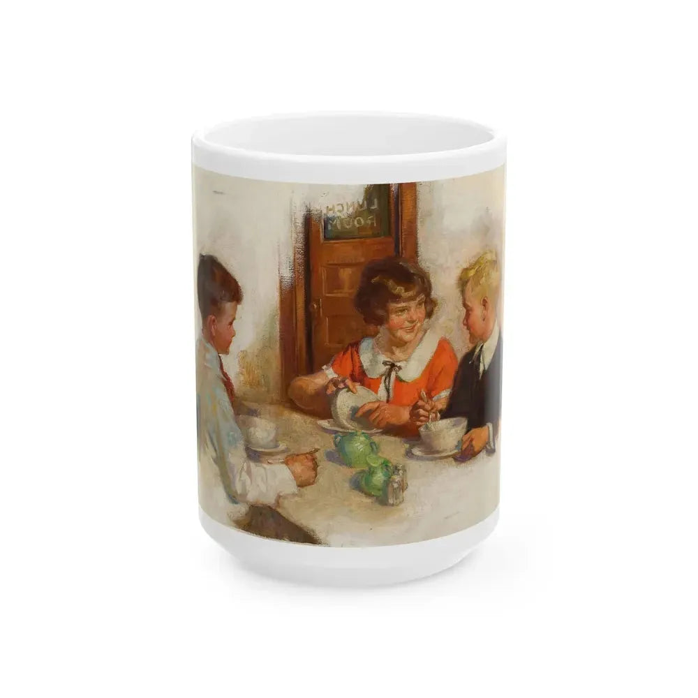 Every Boy and Girl Needs a Hot Breakfast, Cream of Wheat advertisement, March 6, 1926 - White Coffee Mug 15oz - Go Mug Yourself