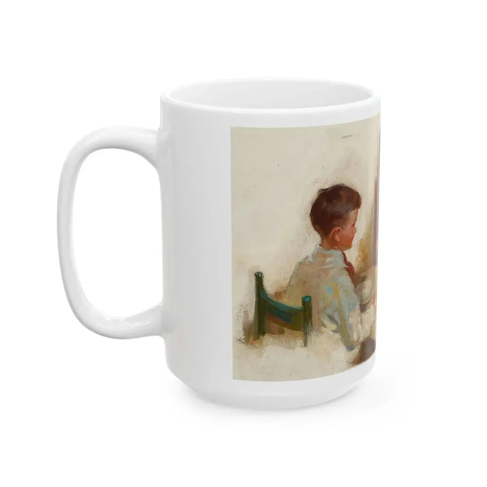 Every Boy and Girl Needs a Hot Breakfast, Cream of Wheat advertisement, March 6, 1926 - White Coffee Mug - Go Mug Yourself
