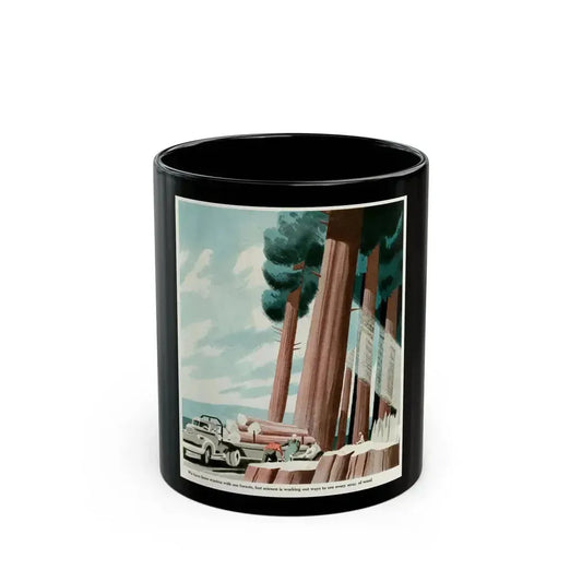 Every Scrap of Wood, 1949 - Black Coffee Mug 11oz - Go Mug Yourself