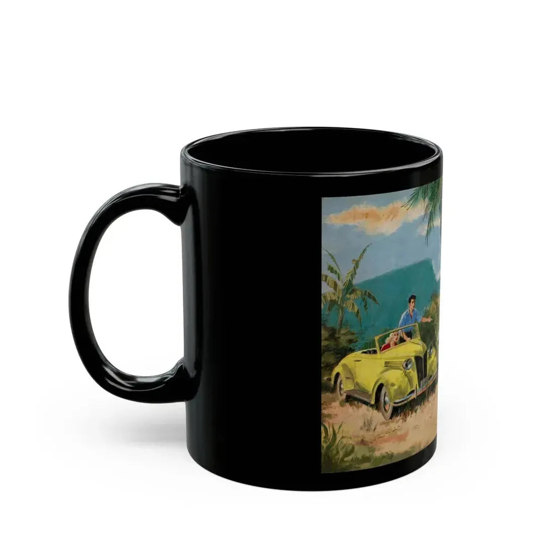 Everything Happens..,The Saturday Evening Post interior illustration - Black Coffee Mug - Go Mug Yourself