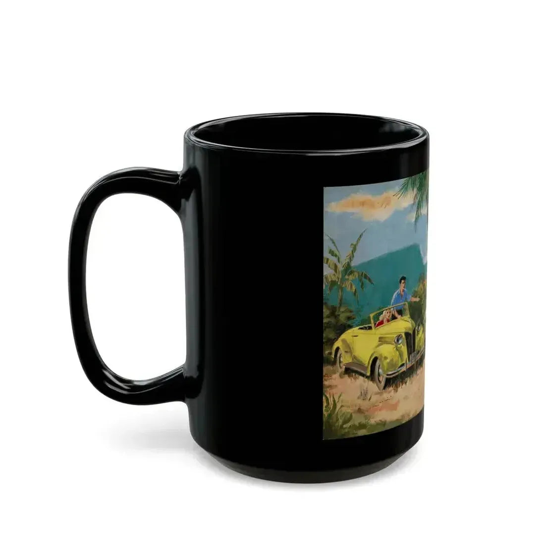 Everything Happens..,The Saturday Evening Post interior illustration - Black Coffee Mug - Go Mug Yourself