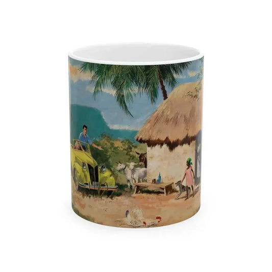 Everything Happens..,The Saturday Evening Post interior illustration - White Coffee Mug 11oz - Go Mug Yourself