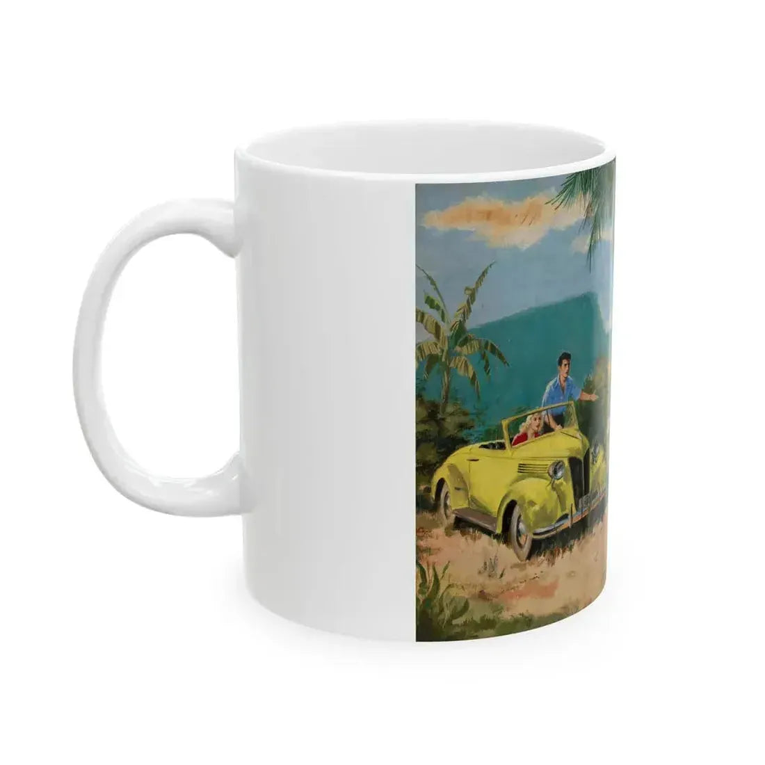 Everything Happens..,The Saturday Evening Post interior illustration - White Coffee Mug - Go Mug Yourself