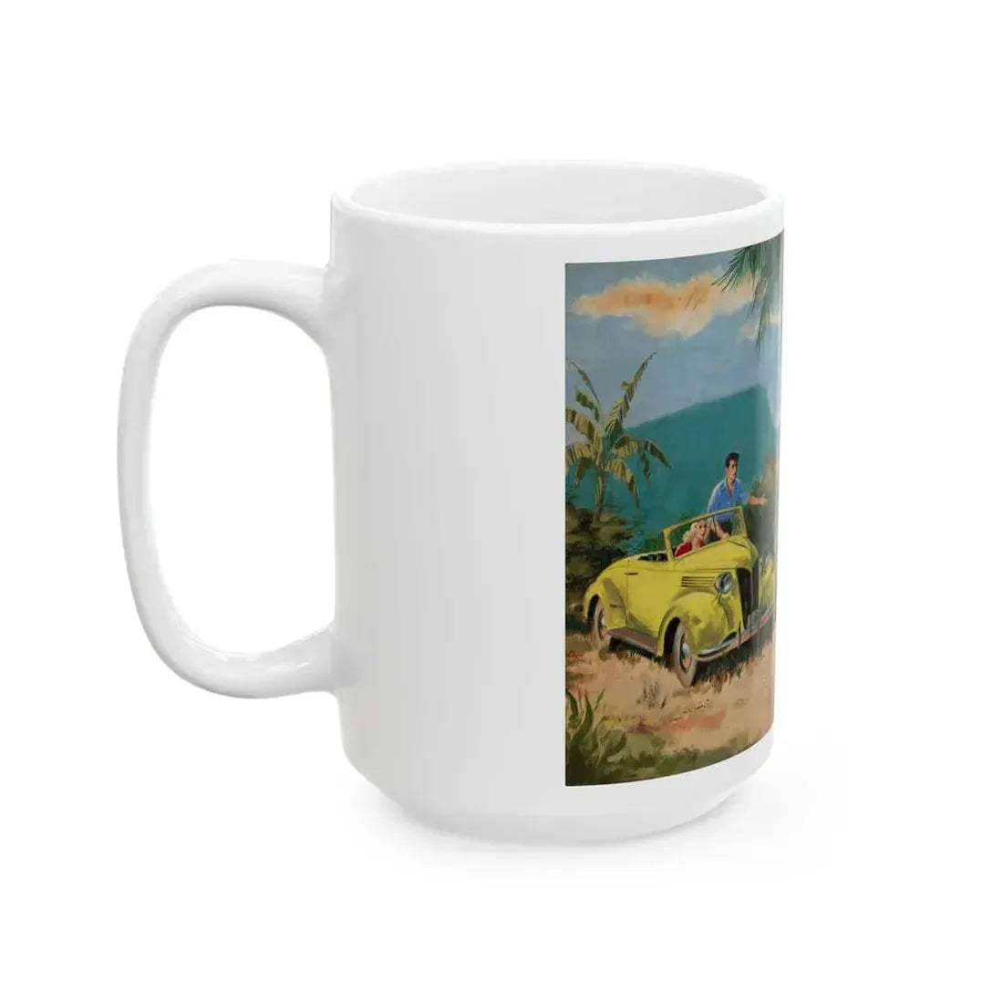 Everything Happens..,The Saturday Evening Post interior illustration - White Coffee Mug - Go Mug Yourself