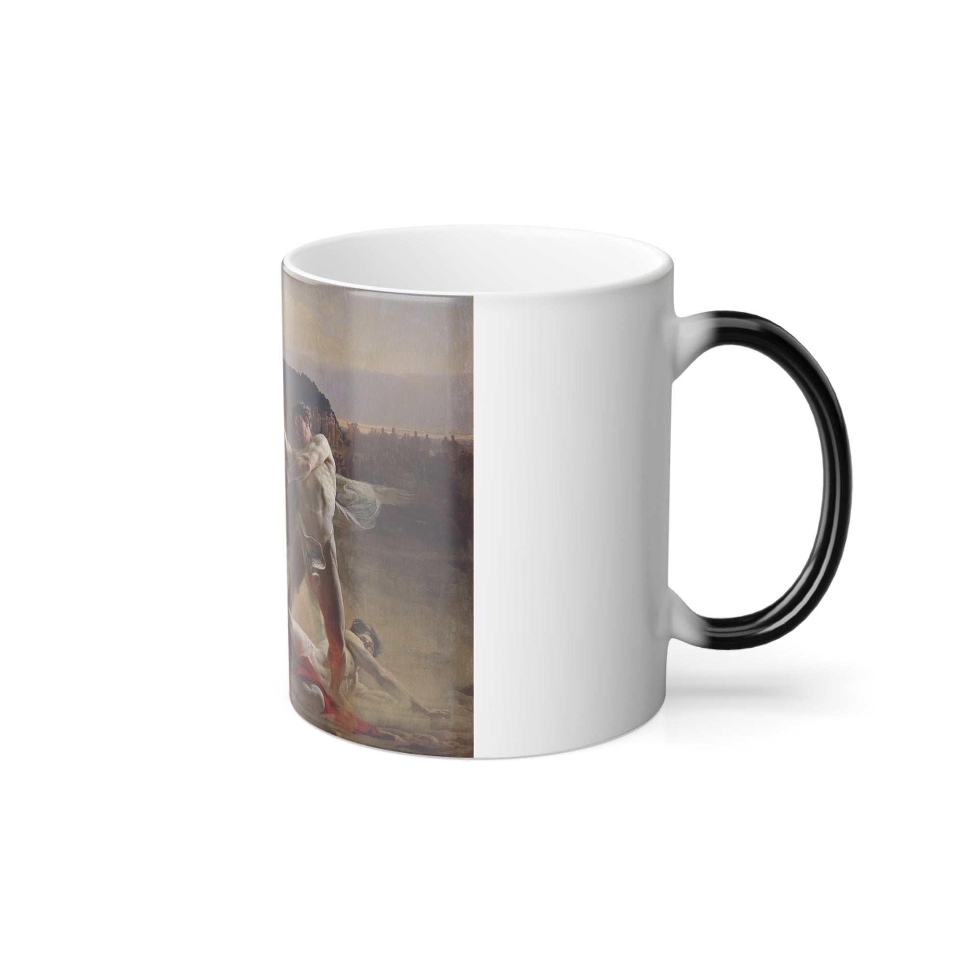 Evgraf Semenovich Sorokin (1821-1892) Ivan Usmovets Stopping an Angry Bull - 1849 - Color Changing Mug 11oz-Go Mug Yourself