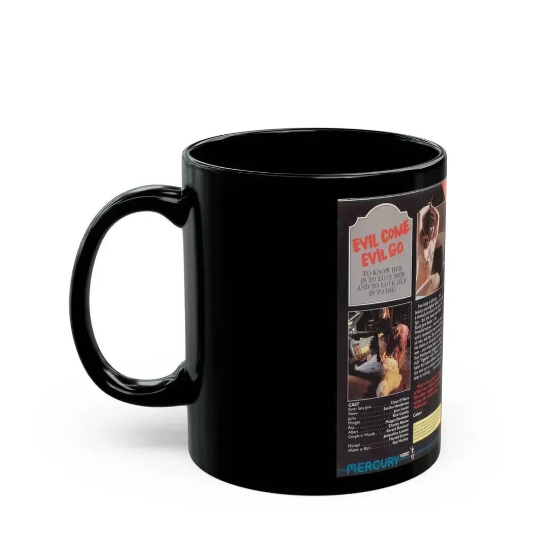 EVIL COME EVIL GO MERCURY (VHS COVER) - Black Coffee Mug - Go Mug Yourself
