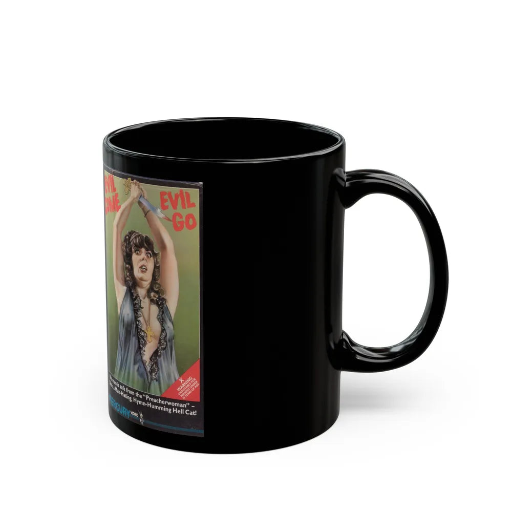 EVIL COME EVIL GO MERCURY (VHS COVER) - Black Coffee Mug-Go Mug Yourself