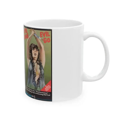 EVIL COME EVIL GO MERCURY (VHS COVER) - White Coffee Mug - Go Mug Yourself