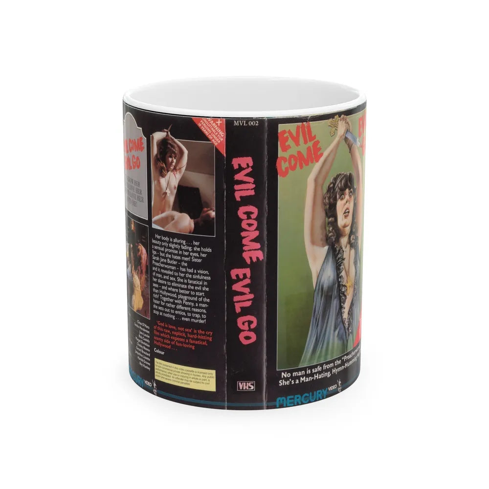 EVIL COME EVIL GO (VHS COVER) - White Coffee Mug-11oz-Go Mug Yourself