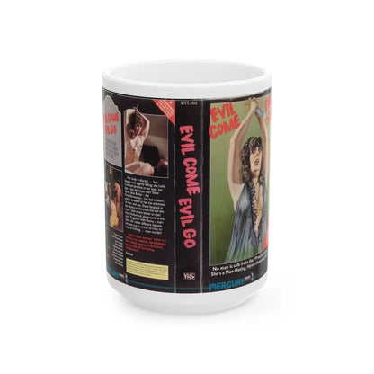 EVIL COME EVIL GO (VHS COVER) - White Coffee Mug-15oz-Go Mug Yourself