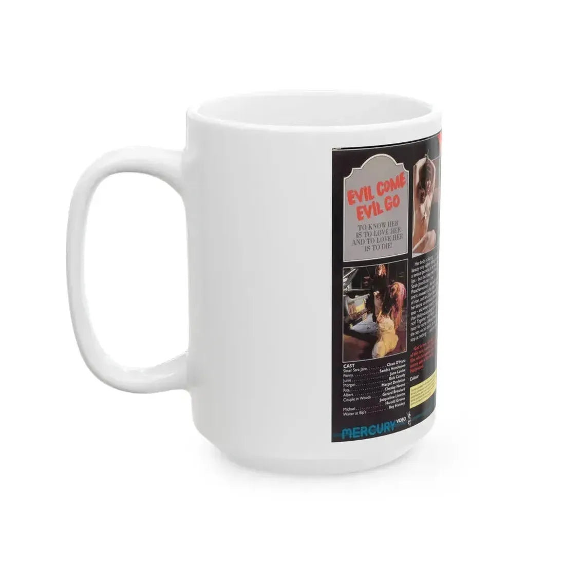 EVIL COME EVIL GO (VHS COVER) - White Coffee Mug - Go Mug Yourself