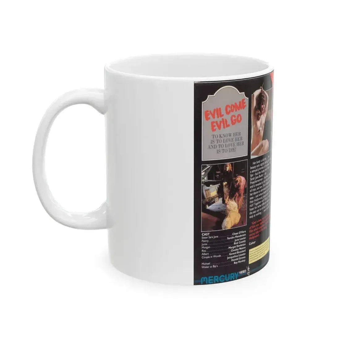 EVIL COME EVIL GO (VHS COVER) - White Coffee Mug - Go Mug Yourself