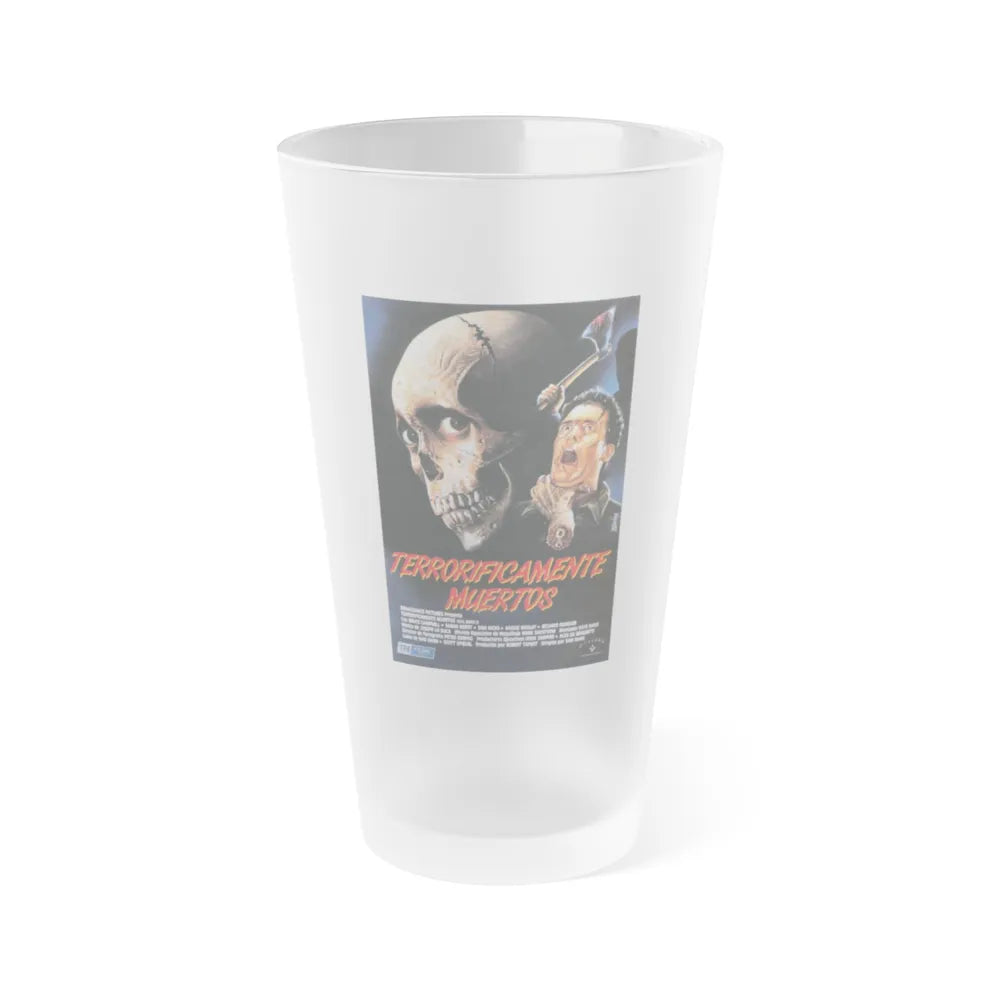 EVIL DEAD 2 (SPAIN) 1987 Movie Poster - Frosted Pint Glass 16oz-16oz-Frosted-Go Mug Yourself