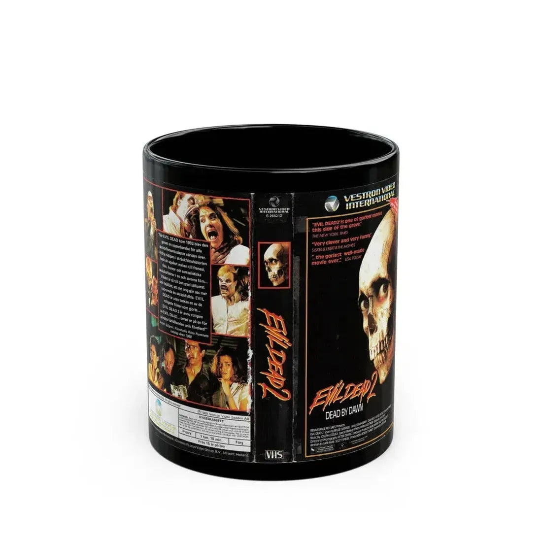 EVIL DEAD 2 SWEDISH (VHS COVER) - Black Coffee Mug 11oz - Go Mug Yourself