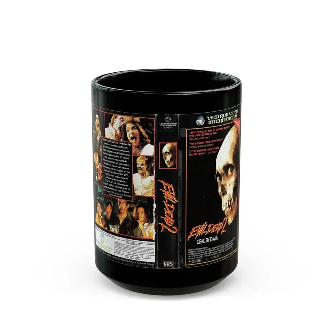 EVIL DEAD 2 SWEDISH (VHS COVER) - Black Coffee Mug 15oz - Go Mug Yourself