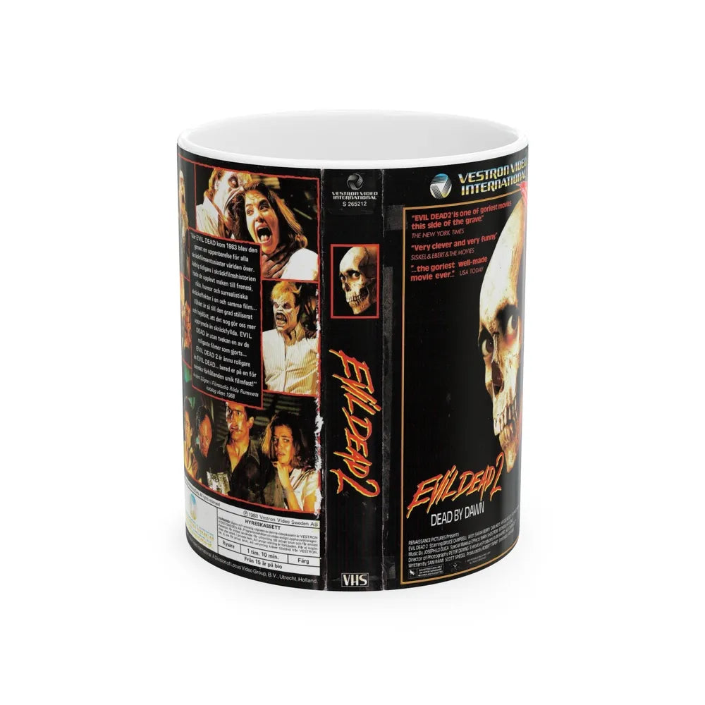 EVIL DEAD 2 SWEDISH (VHS COVER) - White Coffee Mug-11oz-Go Mug Yourself