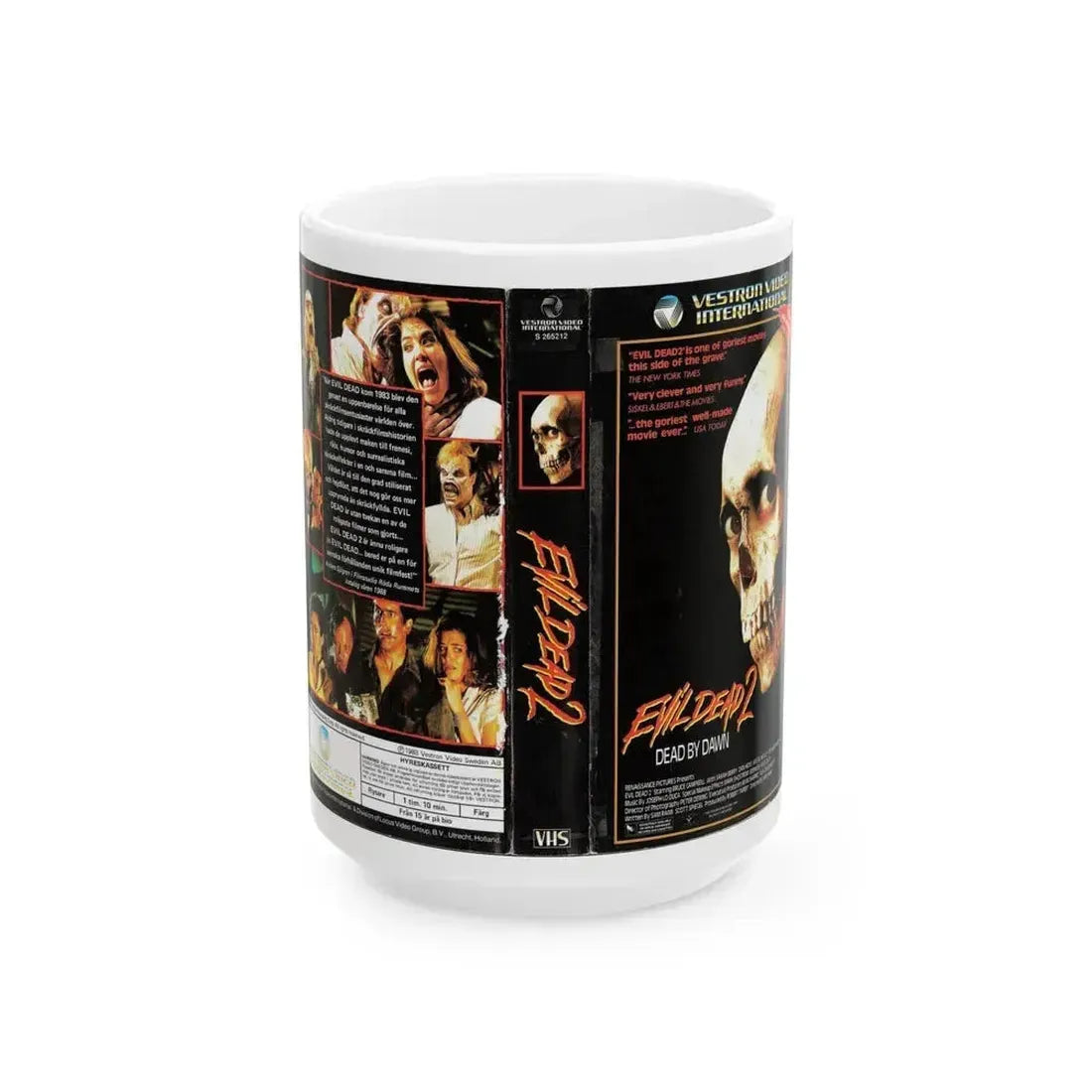 EVIL DEAD 2 SWEDISH (VHS COVER) - White Coffee Mug 15oz - Go Mug Yourself