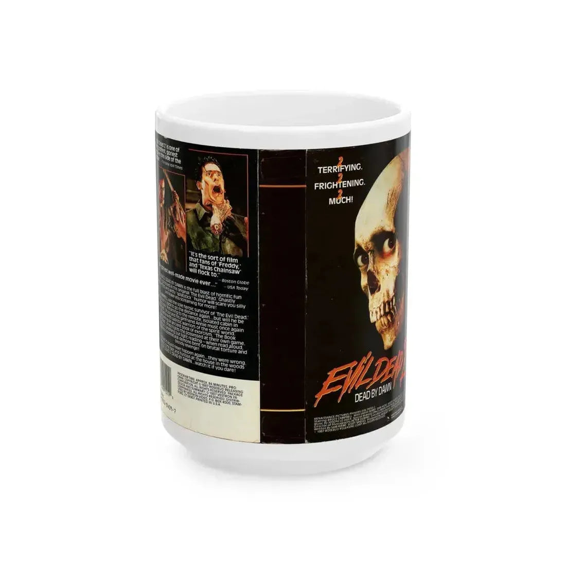 EVIL DEAD 2 (VHS COVER) - White Coffee Mug 15oz - Go Mug Yourself