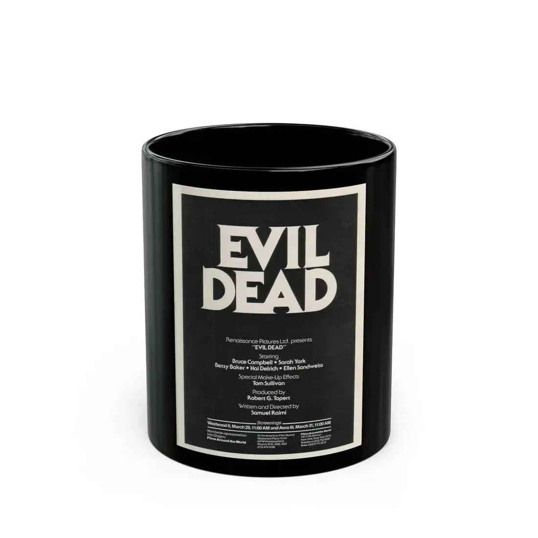 EVIL DEAD (3) 1981 Movie Poster - Black Coffee Mug 11oz - Go Mug Yourself