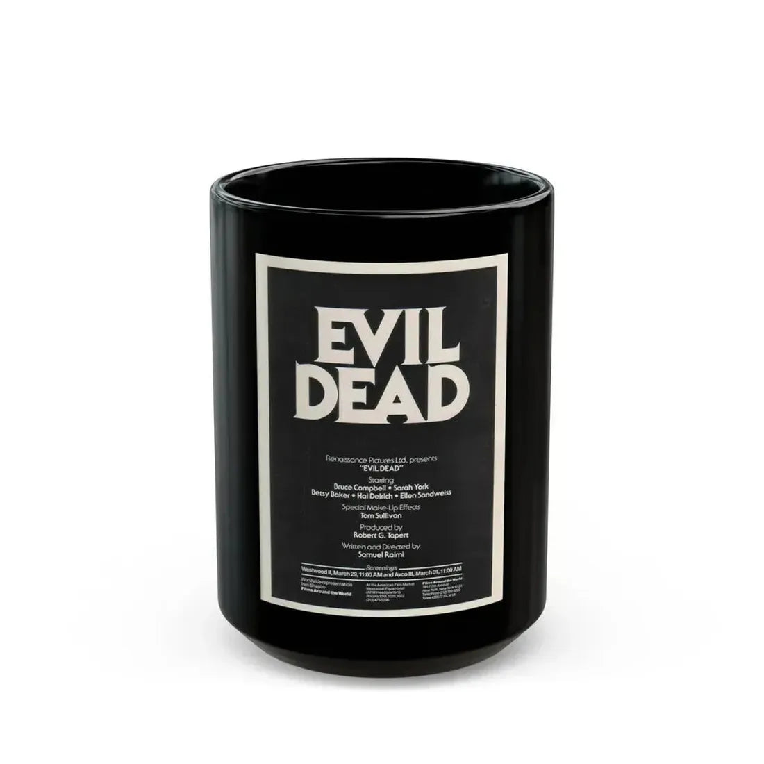 EVIL DEAD (3) 1981 Movie Poster - Black Coffee Mug 15oz - Go Mug Yourself